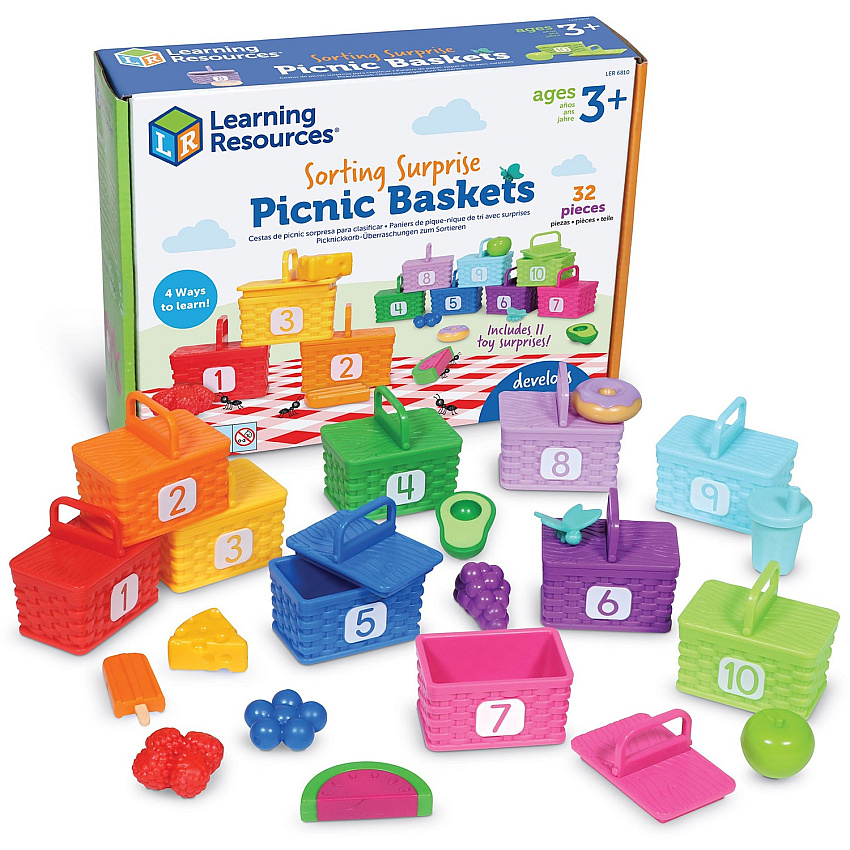 Learning Resources Sorting Surprise Picnic Baskets Learning Toy - 3-7 Year - 32 Pieces - Multi (LER6810)