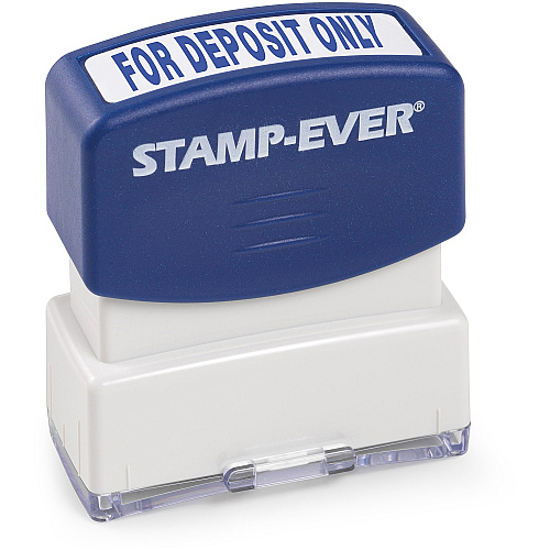 Trodat FOR DEPOSIT ONLY Pre-inked Stamp Message Stamp - FOR DEPOSIT ONLY - 0.56" Impression Width x 1.69" Impression Length - 50000 Impression(s) - Blue - 1 Each - TAA Compliant (5955)