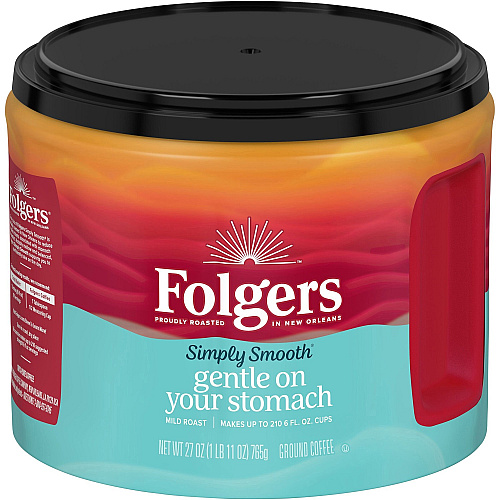 Folgers&reg; Ground Simply Smooth Coffee Medium - 27 oz Per Canister - Ground - 1 Each (30446)