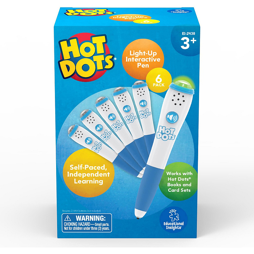Hot Dots Light-Up Interactive Pen, Pack of 6 Learning Toy - Theme/Subject: Fun - 3-7 Year - 6/Set (2438)