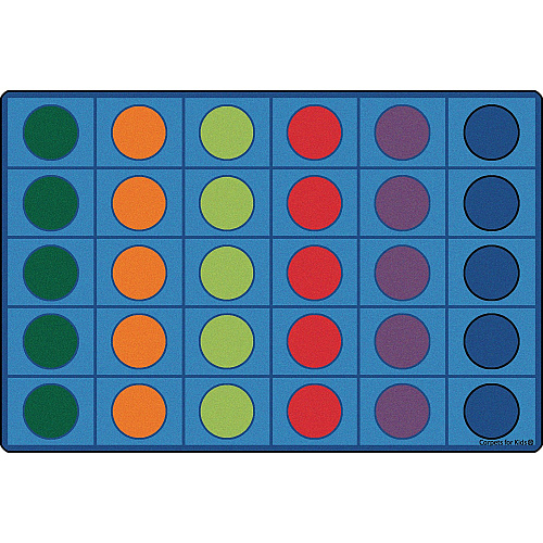 Carpets for Kids&reg; Premium Seating Circles Circletime Rug Area Rug - 12 ft Length x 90" Width - Rectangle - Primary - 1 Each (4212)