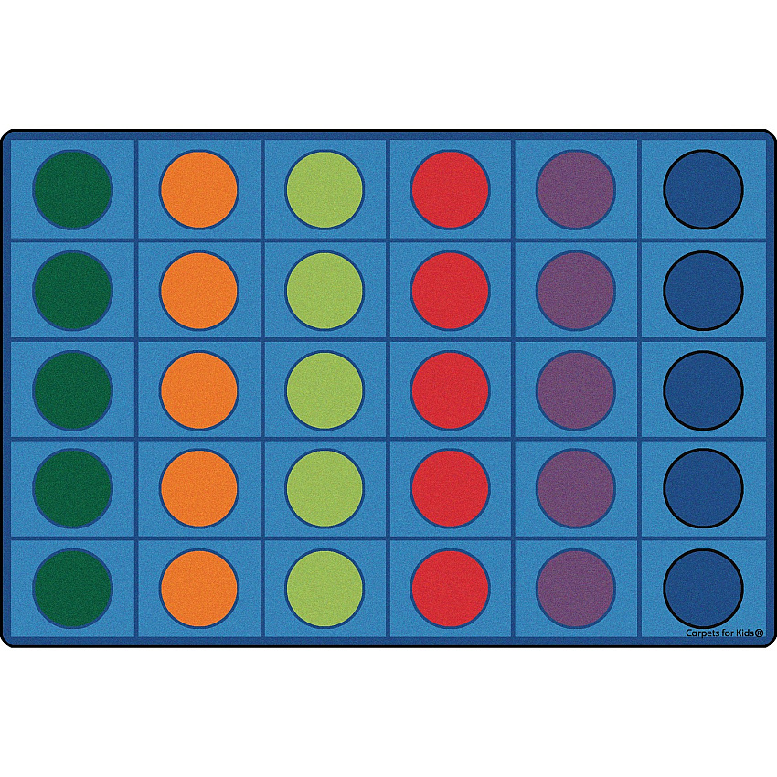Carpets for Kids&reg; Premium Seating Circles Circletime Rug Area Rug - 12 ft Length x 90" Width - Rectangle - Primary - 1 Each (4212)