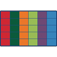 Carpets for Kids&reg; Premium Colorful Rows Seating Rug Area Rug - 12 ft Length x 90" Width - Rectangle - Primary - 1 Each (4012)