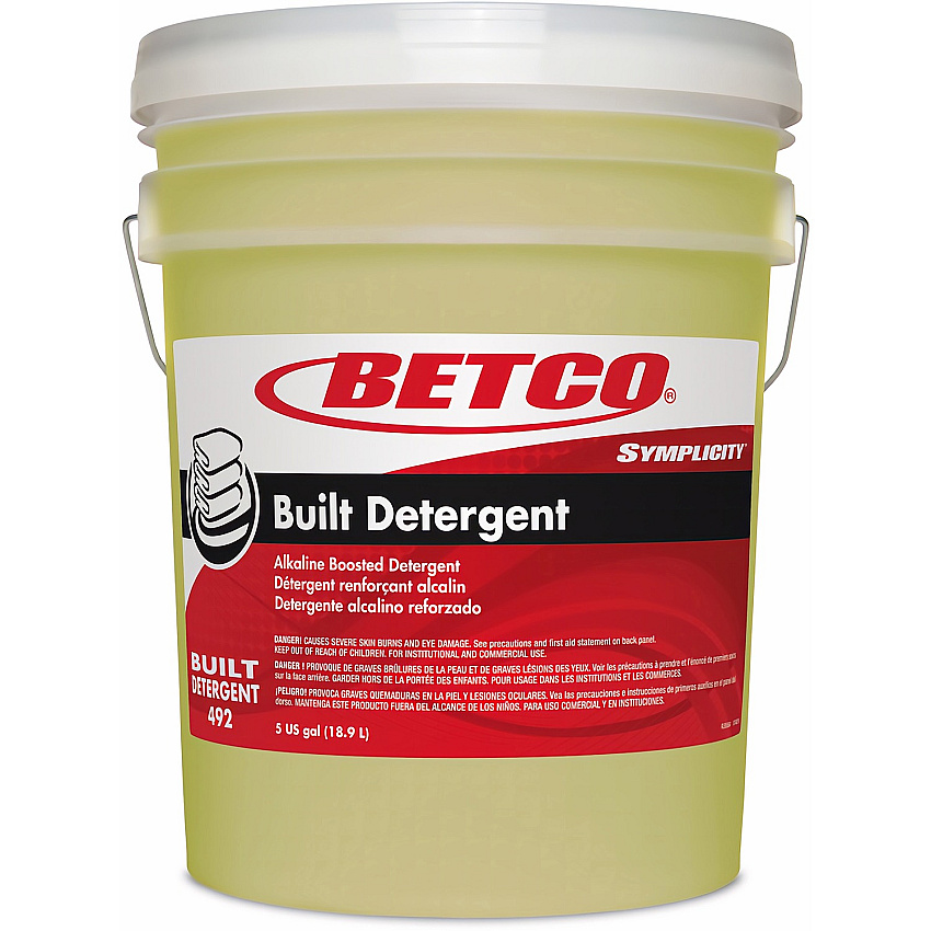 Betco Symplicity Built Laundry Detergent 640 fl oz (20 quart) - Odorless, Spill Resistant, Phosphate-free, Environmentally Friendly, APE-free, NPE-free, Anti-graying - Brilliant Neon Yellow - 1 Each (4927800)