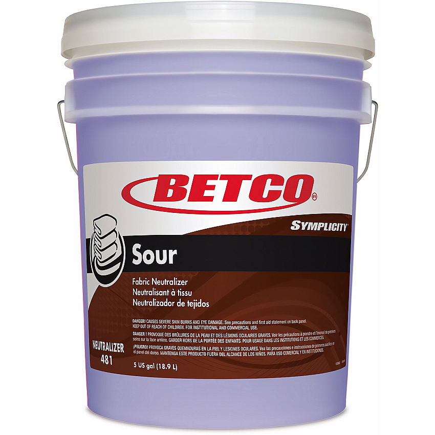 Betco Symplicity Sour Fabric Neutralizer Concentrate Liquid - 640 fl oz (20 quart) - Mild Scent - 1 Each - Yellow (4817800)