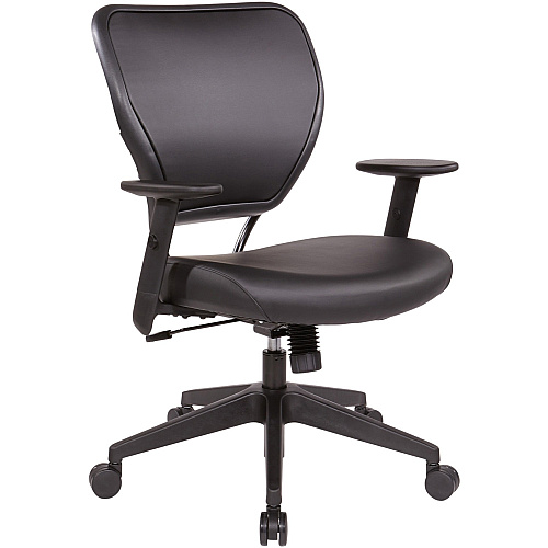 Office Star 5500 Dillon Back & Seat Managers Chair Black Seat Color - Vinyl Seat Material - Black Back Color - Vinyl Back Material - 5-star Base - Armrest - 1 Each (5500DR107)