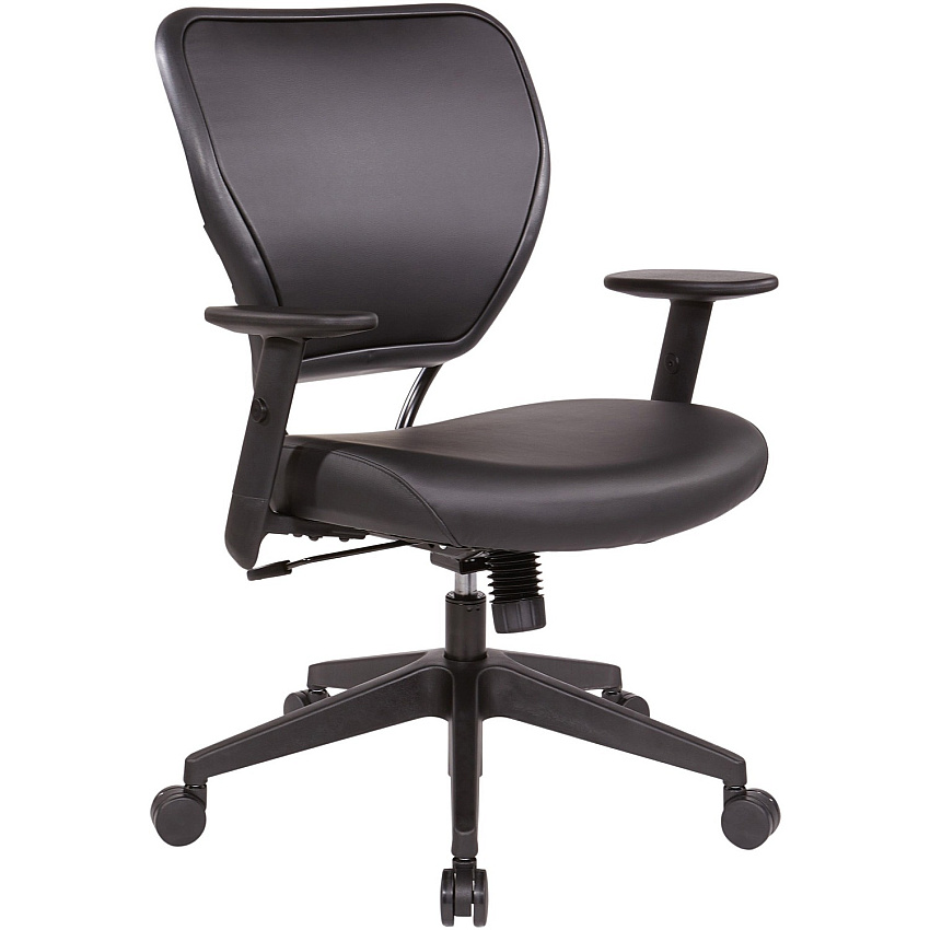 Office Star 5500 Dillon Back & Seat Managers Chair Black Seat Color - Vinyl Seat Material - Black Back Color - Vinyl Back Material - 5-star Base - Armrest - 1 Each (5500DR107)