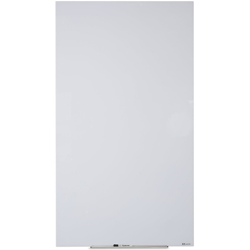 Quartet InvisaMount Vertical Glass Dry-Erase Board - 28x50 50" (4.2 ft) Width x 28" (2.3 ft) Height - White Glass Surface - Rectangle - Vertical - Magnetic - 1 Each (Q012850IMW)