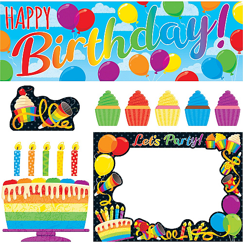 Trend Rainbow Birthday Wipe-Off Learning Set Dry Erase Surface, Durable, Reusable - 1 Each (T19002)