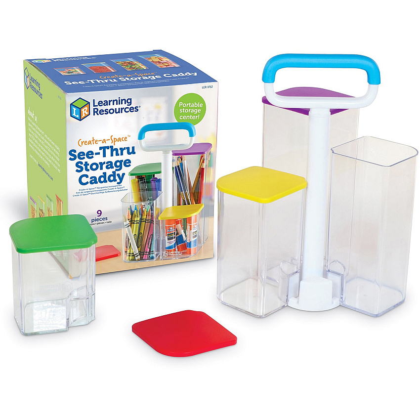 Learning Resources Create-a-Space SeeThru Storage Caddy Lid - Multicolor - 1 Each (LER3712)