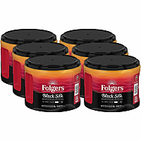 Folgers&reg; Ground Black Silk Coffee Dark - 22.6 oz Per Canister - Ground - Black Silk - 6 / Carton (30439CT)