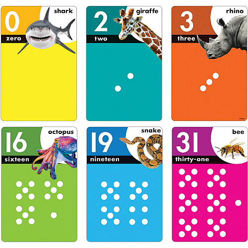 Trend Animals Count 0-31 Learning Set with Numbered Counting Cards Theme/Subject: Fun - Skill Learning: Animal Shapes, Mathematics, Number - 1 Each (T19008)