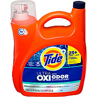Tide&reg; Ultra Oxi Liquid Laundry Detergent, 154 oz. Bottle Liquid - 154 fl oz (4.8 quart) - Bottle - 1 Bottle - Blue (03512)