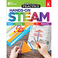 Shell Education 180 Days: Hands-On STEAM: Grade K Printed Book Book - Grade K - English - 1 Each (29643)