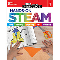 Shell Education 180 Days: Hands-On STEAM: Grade 1 Printed Book Book - Grade 1 - English - 1 Each (29644)