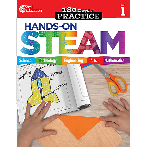 Shell Education 180 Days: Hands-On STEAM: Grade 1 Printed Book Book - Grade 1 - English - 1 Each (29644)