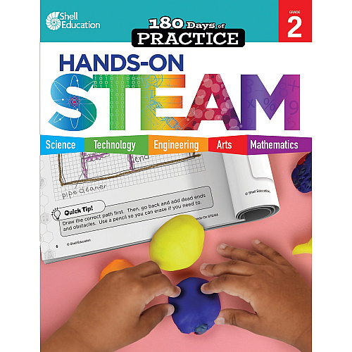 Shell Education 180 Days: Hands-On STEAM: Grade 2 Printed Book Book - Grade 2 - English - 1 Each (29645)