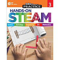 Shell Education 180 Days: Hands-On STEAM: Grade 3 Printed Book Book - Grade 3 - English - 1 Each (29646)