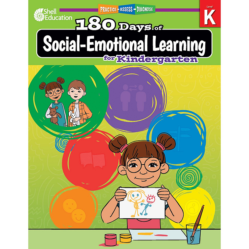 Shell Education 180 Days of Social-Emotional Learning for Kindergarten Printed Book by Jodene Lynn Smith, Brenda Van Dixhorn 208 Pages - Book - Grade K - English - 1 Each (126956)