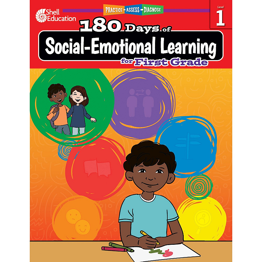 Shell Education 180 Days of Social-Emotional Learning for Kindergarten Printed Book by Kris Hinrichsen, Kayse Hinrichsen 208 Pages - Book - Grade 1 - English - 1 Each (126957)