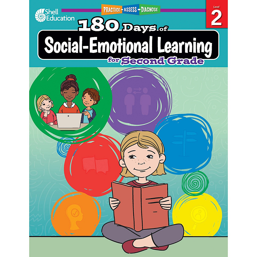 Shell Education 180 Days of Social-Emotional Learning for Second Grade Printed Book by Kris Hinrichsen 208 Pages - Book - Grade 2 - English - 1 Each (126958)