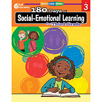 Shell Education 180 Days of Social-Emotional Learning for Third Grade Printed Book by Kristin Kemp 205 Pages - Book - Grade 3 - English - 1 Each (126959)