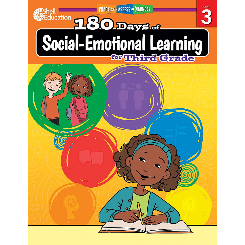 Shell Education 180 Days of Social-Emotional Learning for Third Grade Printed Book by Kristin Kemp 205 Pages - Book - Grade 3 - English - 1 Each (126959)