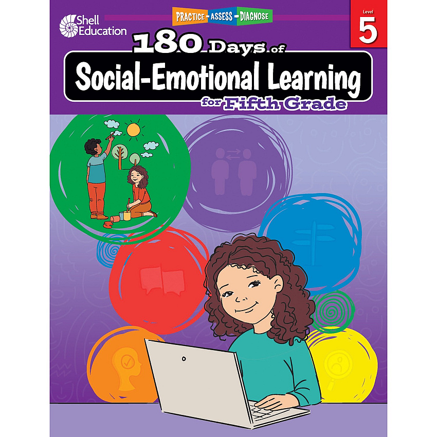 Shell Education 180 Days of Social-Emotional Learning for Fifth Grade Printed Book by Kayse Hinrichsen 208 Pages - Book - Grade 5 - English - 1 Each (126961)