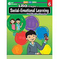 Shell Education 180 Days of Social-Emotional Learning for Sixth Grade Printed Book by Jennifer Edgerton 208 Pages - Book - Grade 6 - English - 1 Each (126962)