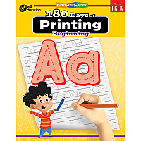 Shell Education 180 Days of Printing: Beginning Printed Book Book - Grade PK-K - English - 1 Each (130193)