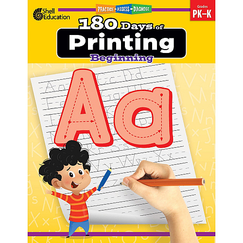 Shell Education 180 Days of Printing: Beginning Printed Book Book - Grade PK-K - English - 1 Each (130193)