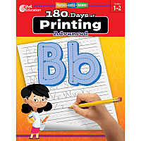 Shell Education 180 Days of Printing: Advanced Printed Book Book - Grade 1-2 - English - 1 Each (130194)