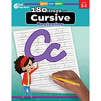 Shell Education 180 Days of Cursive: Beginning Printed Book Book - Grade 2-3 - English - 1 Each (130195)