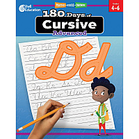 Shell Education 180 Days of Cursive: Advanced Printed Book Book - Grade 4-6 - English - 1 Each (130196)