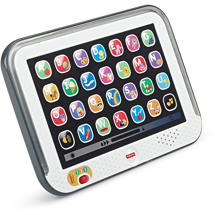 Fisher-Price Pretend Tablet Learning Toy With Lights And Music, Gray, Baby And Toddler Toy Learning Toy - 1-3 Year - Gray (HFY90)