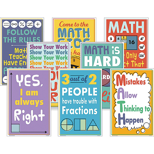 Teacher Created Resources Math Fun Posters 11" Width x 17" Height - Multi (P176)
