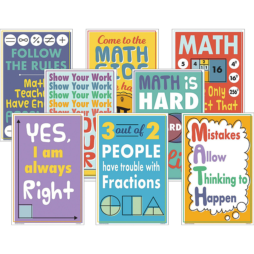 Teacher Created Resources Math Fun Posters 11" Width x 17" Height - Multi (P176)