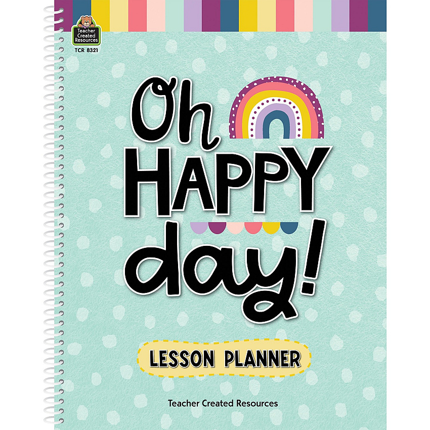 Teacher Created Resources Oh Happy Day Lesson Planner Monthly - 40 Week - 1 Week Double Page Layout - Multi - Substitute Teacher Page, Appointment Schedule - 1 Each (8321)