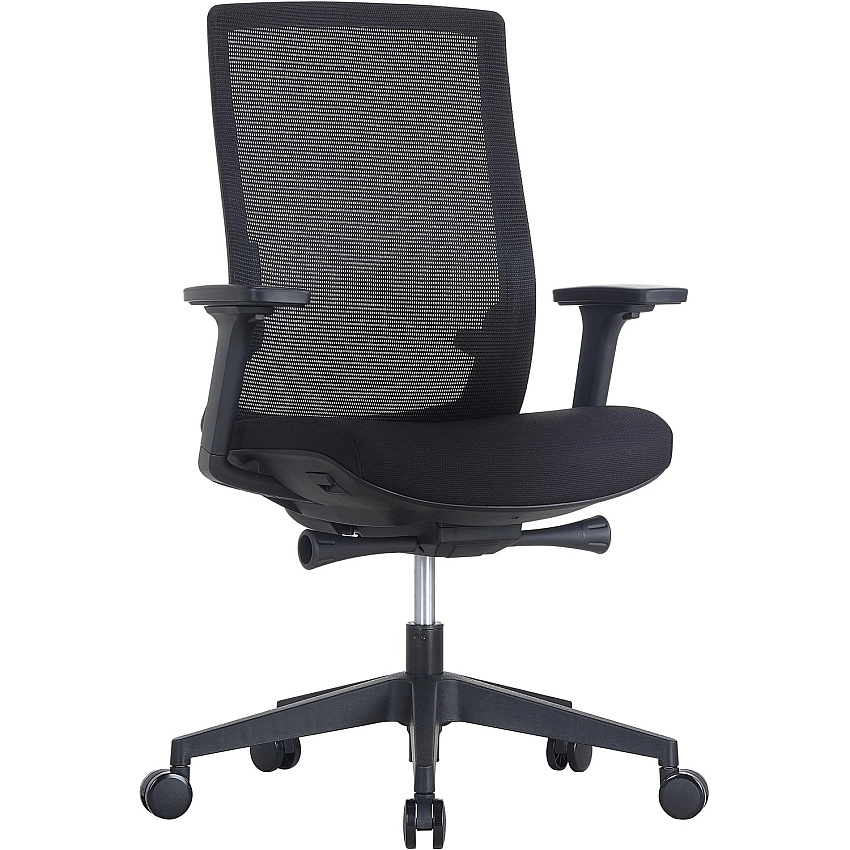 Lorell Mid-back Mesh Chair Mid Back - 5-star Base - Black - Armrest - 1 Each (LLR42180)