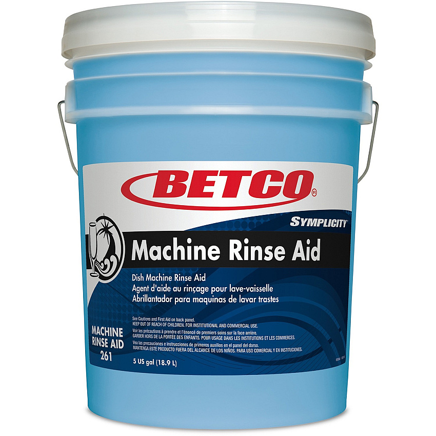 Betco Symplicity Machine Rinse Aid 640 fl oz (20 quart) - Low Foaming, Spill Resistant, Quick Drying - Blue - 1 Each (2617800)