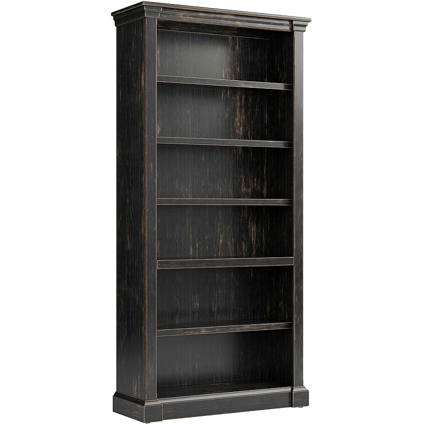 Martin Kingston Office Desking Unit 78" Height x 38" Width x 14" Depth - 5 Shelve(s) - 4 Adjustable Shelf(ves) - Material: Wood - Finish: Dark Chocolate, Rub Through - 1 Each (IMKN3678)