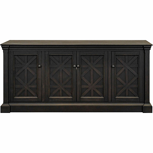 Martin Kingston Office Desking Unit 32" Height x 67" Width x 18" Depth - 4 Door(s) - 3 Adjustable Shelf(ves) - Material: Wood - Finish: Dark Chocolate, Rub Through - 1 Each (IMKN370)