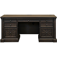 Martin Kingston Office Desking Unit 30" Height x 66" Width x 22" Depth - Total Drawer(s): 7 - Material: Wood - Finish: Dark Chocolate, Rub Through - 1 Each (IMKN689)