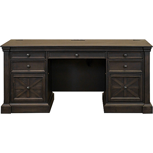 Martin Kingston Office Desking Unit 30" Height x 66" Width x 22" Depth - Total Drawer(s): 7 - Material: Wood - Finish: Dark Chocolate, Rub Through - 1 Each (IMKN689)
