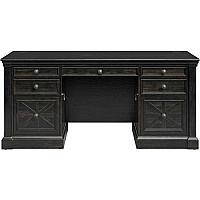 Martin Kingston Office Desking Unit 30" Height x 66" Width x 30" Depth - Total Drawer(s): 5 - Double Pedestal - Material: Wood - Finish: Dark Chocolate, Rub Through - 1 Each (IMKN680)
