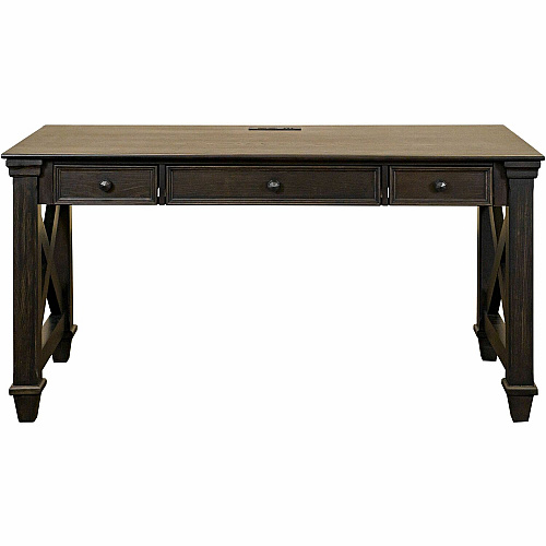 Martin Kingston Office Desking Unit 30" Height x 60" Width x 28" Depth - Total Drawer(s): 3 - Material: Wood - Finish: Dark Chocolate, Rub Through - 1 Each (IMKN384)
