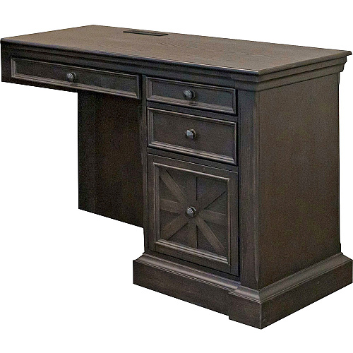 Martin Kingston Return with Pedestal Box 2 of 2 L-shaped - 30" Height x 44" Width x 21" Depth - Total Drawer(s): 4 - Material: Wood - Finish: Dark Chocolate, Rub Through - 1 Each (IMKN684RR)