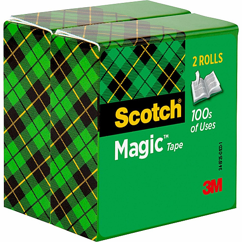 Scotch Magic Tape 72 yd Length x 0.75" Width - 3" Core - Clear - Split Resistant, Tear Resistant - For Paper, Mending, Document - 2/Pack - 6 / Bundle (8103472BD)