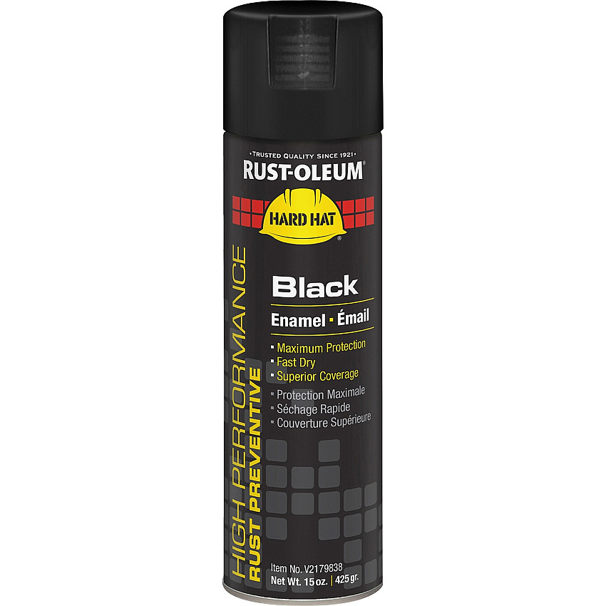 Rust-Oleum High Performance Enamel Spray Paint Aerosol - Gloss - Black - 15 fl oz - 1 Each (V2179838)