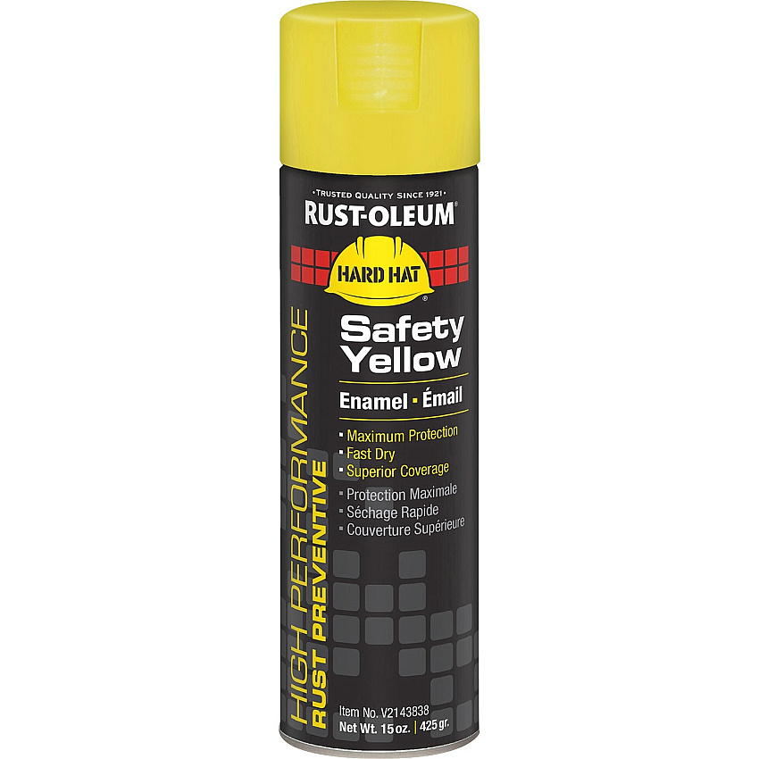 Rust-Oleum High Performance Enamel Spray Paint Aerosol - Safety Yellow - 15 fl oz - 1 Each (V2143838)